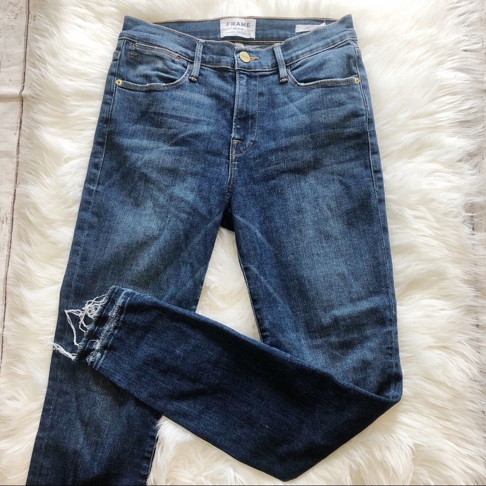Frame Le High Skinny Ferdinand Released Hem Jeans